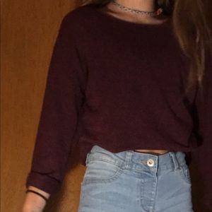long sleeve maroon sweater